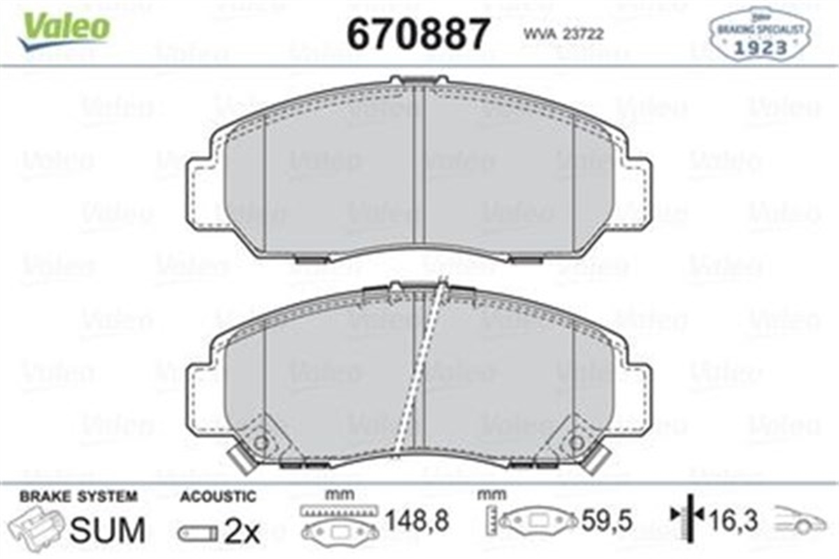 CIVICÖN BALATA HONDA CIVIC SEDAN 07-11 - FRV 07 VALEO 670887VALEOVALEO 670887