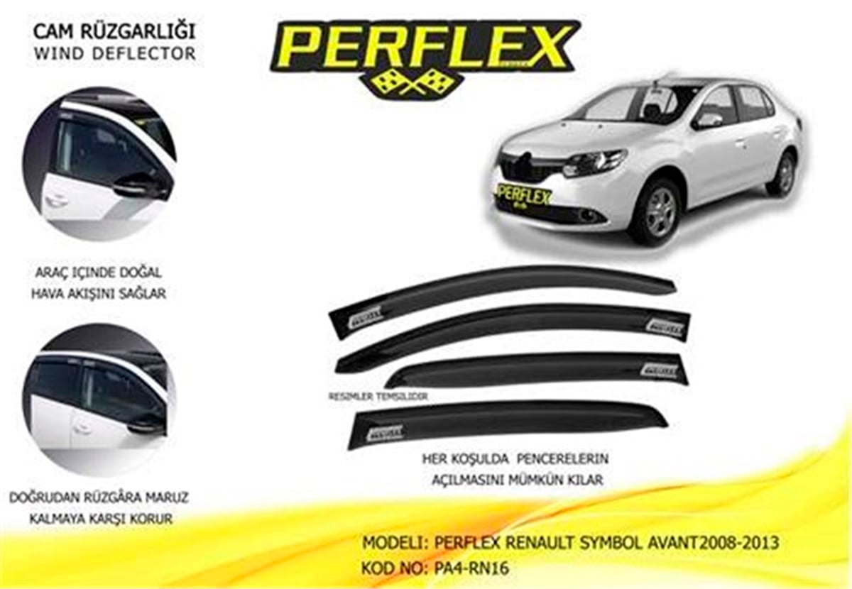 CLIOCAM RÜZGARLIĞI RENAULT SYMBOL AVANT 2008-2013 4 LÜ PERFLEX PA4-RN16PERFLEXPERFLEX PA4-RN16