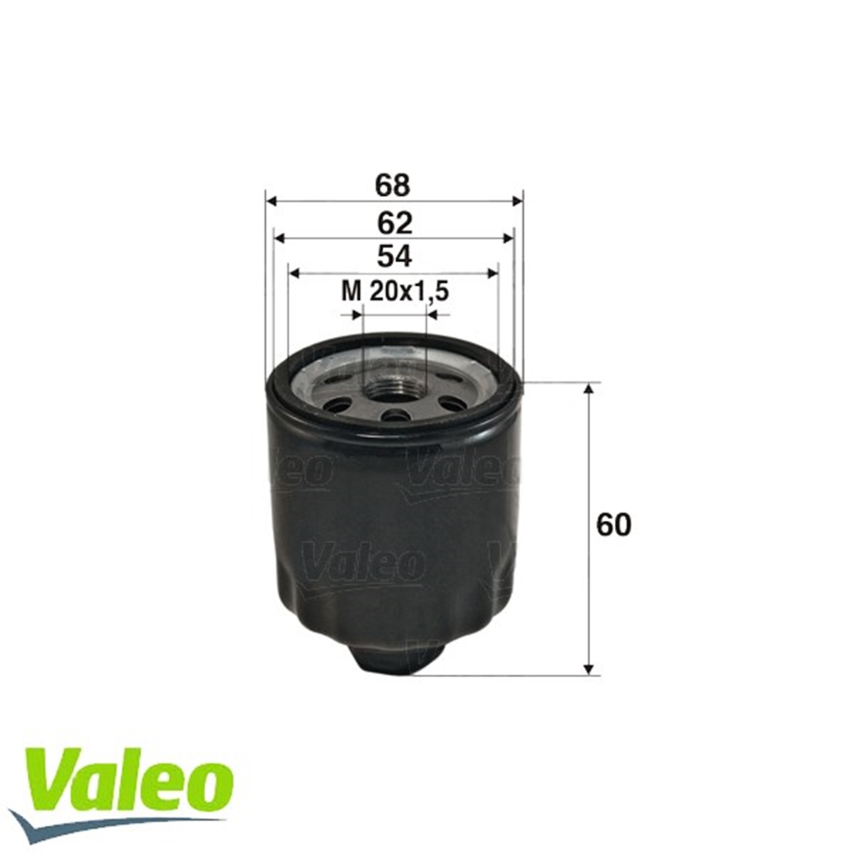 CLIOF026408886 YAĞ FİLTRESİ CLIO I-II-III-KANGOO-TWINGO-MODUS 1.2 04-03 W66 VALEO 586011VALEOVALEO 586011