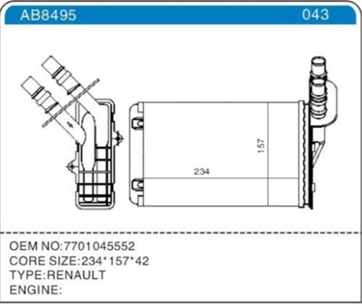 CLIOKALORİFER RADYATORÜ CLIO II 00 SYMBOL II 08 234X157 ZENON RN2653ZENONZENON RN2653