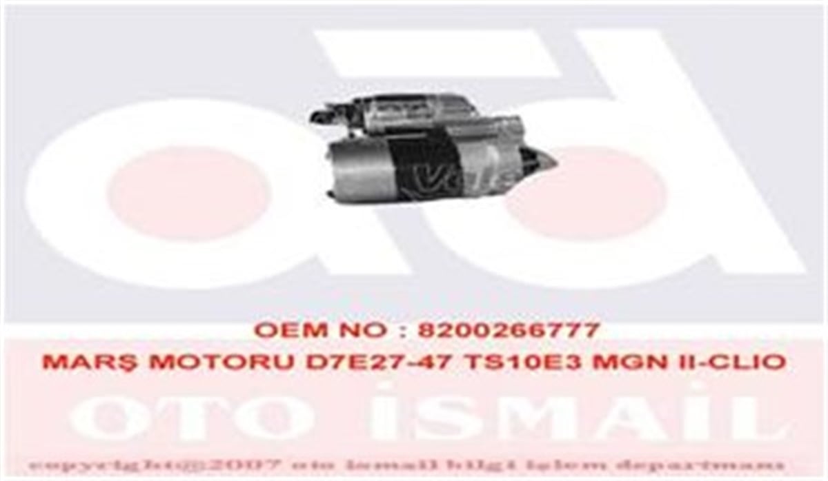 CLIOMARŞ MOTORU D7E27-47 TS10E3 MEGANE II-CLIO II-KANGOO-LGN II-LOGAN-SCENIC II 1.4-1.6 16V VALEO 438163VALEOVALEO 438163