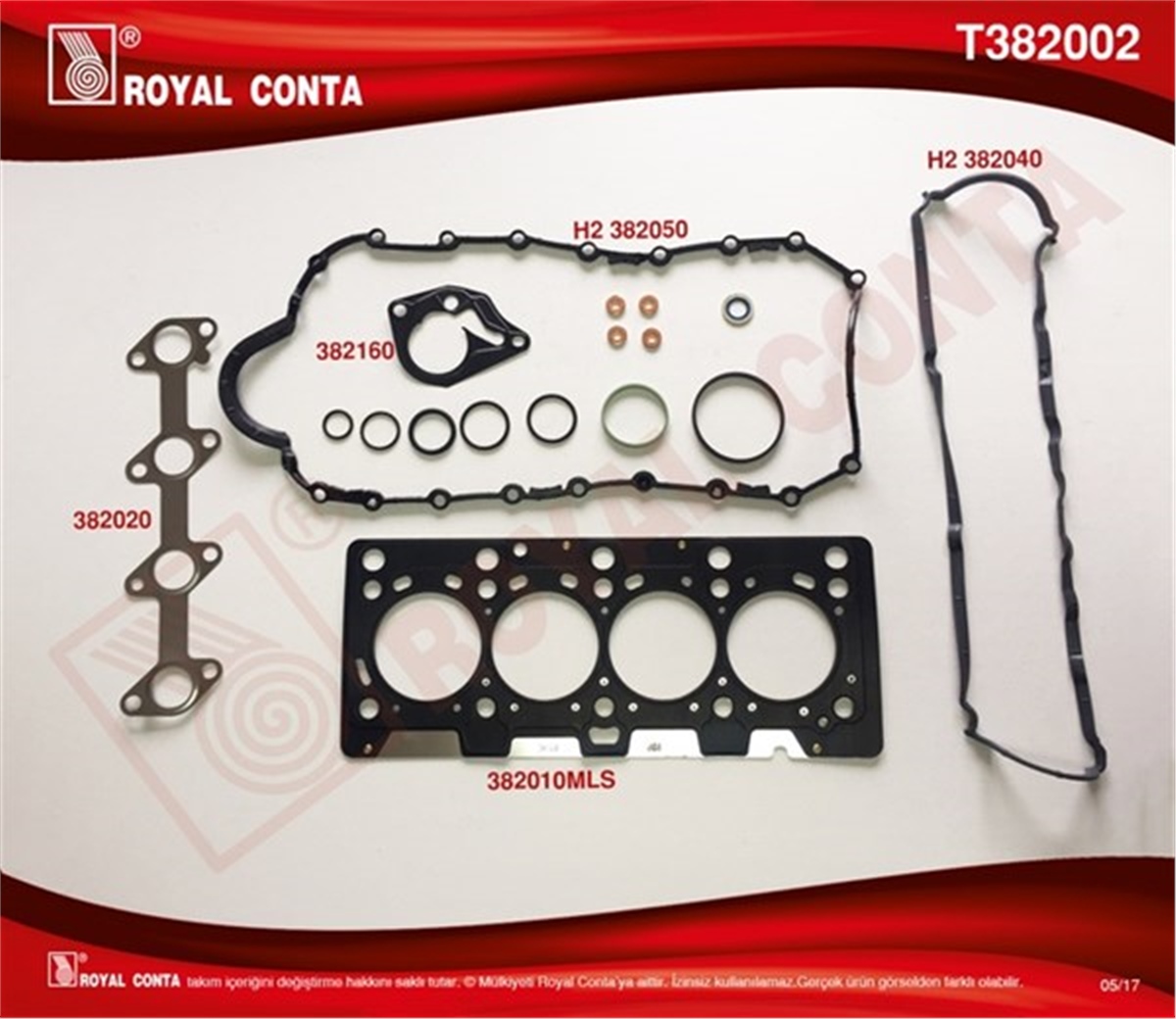 CLIOMOTOR TAKIM CONTA ÇOK KATLI ÇELİK CLIO-MEGANE-KANGOO 1.5 DCI K9K ROYAL T382002ROYALROYAL T382002