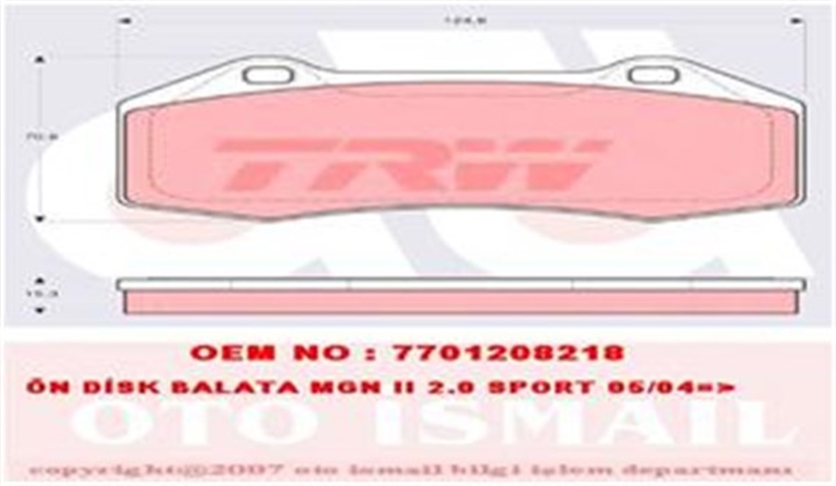 CLIOÖN BALATA MEGANE II 2.0 2.0 SPORT 05-04 2.0DCİ 07 2.0TCE 09 2.0RS 08 CLIO III 2.0 16V 2.06 TRW GDB1606TRWTRW GDB1606