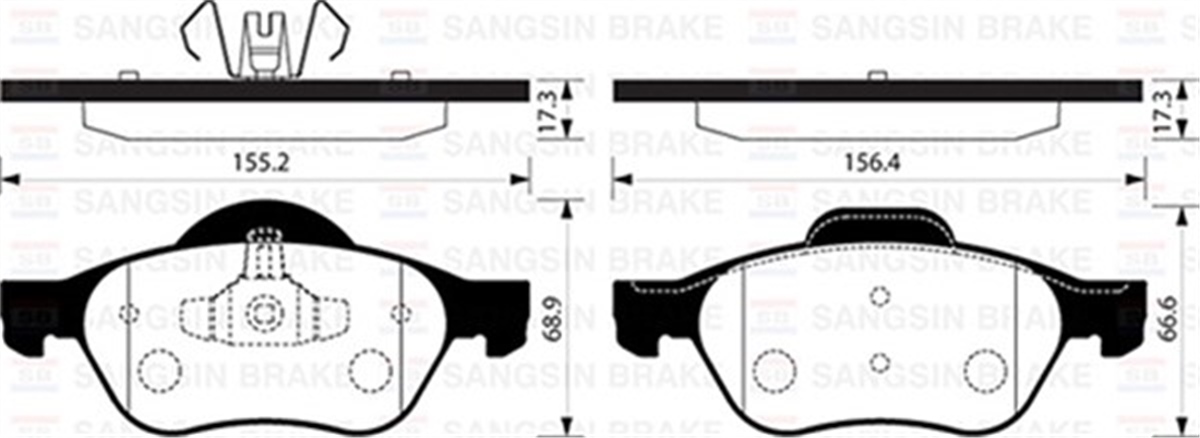 CLIOÖN BALATA MEGANE II SCENIC 15 DCI-1.6 16V 03 CLIO III 2.0 16V 06 GDB1687-GDB1540 SANGSIN SP1414SANGSINSANGSIN SP1414