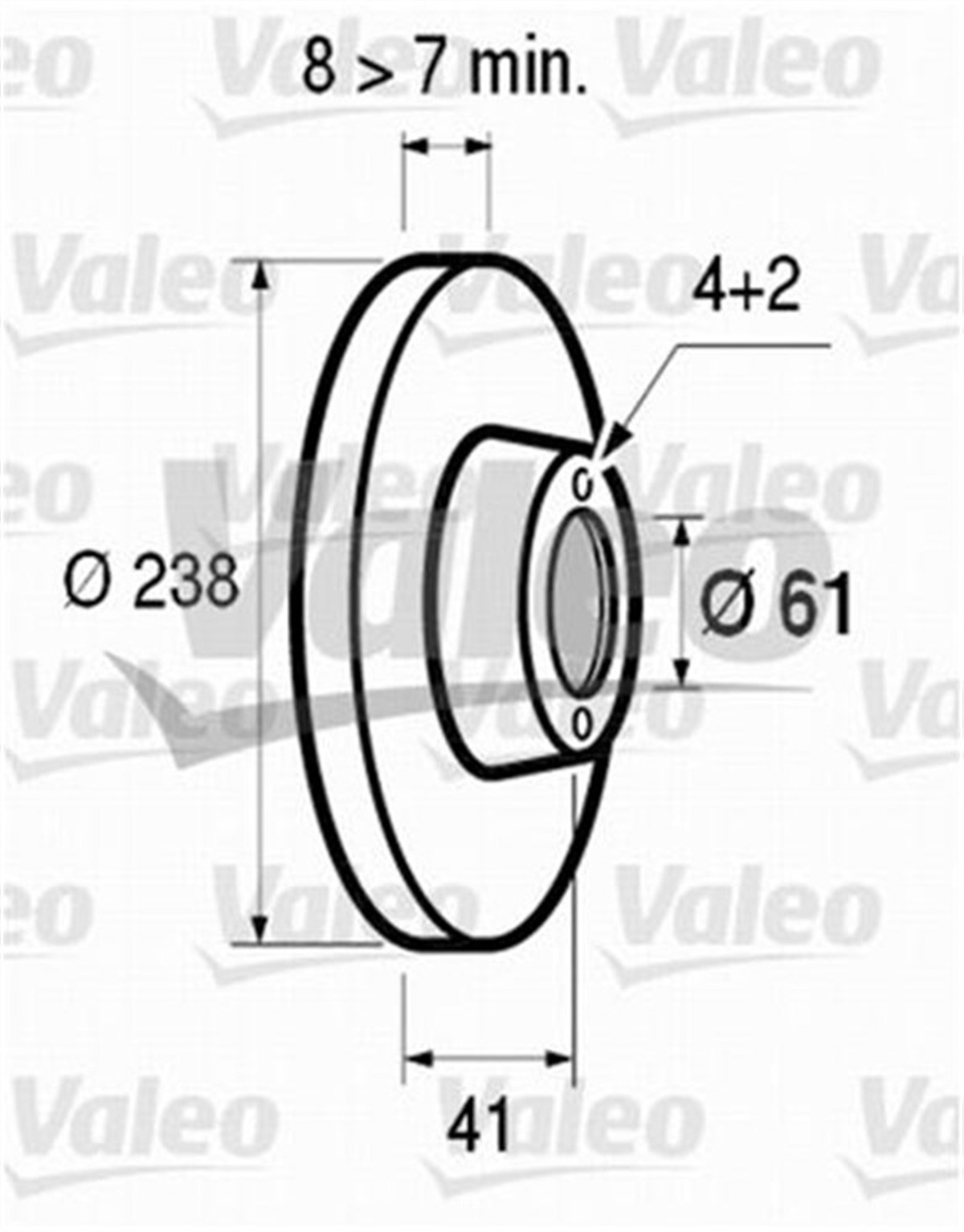 CLIOÖN FREN AYNASI CLIO-TWINGO B-C57 1.1 1.2 93 R5 84-88 238X8.2X4DL VALEO 186228VALEOVALEO 186228