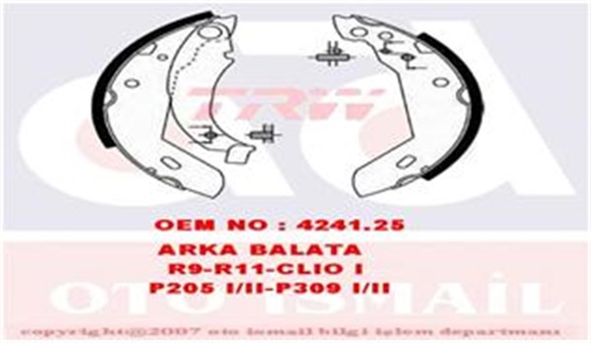 CLIOPABUÇLU FREN BALATASI ARKA CLIO I 1990-1998-RAPID 1985-1998-SUPER 5 1984-1996-11 1983-1988-19 I 1988 TRW GS8158TRWTRW GS8158