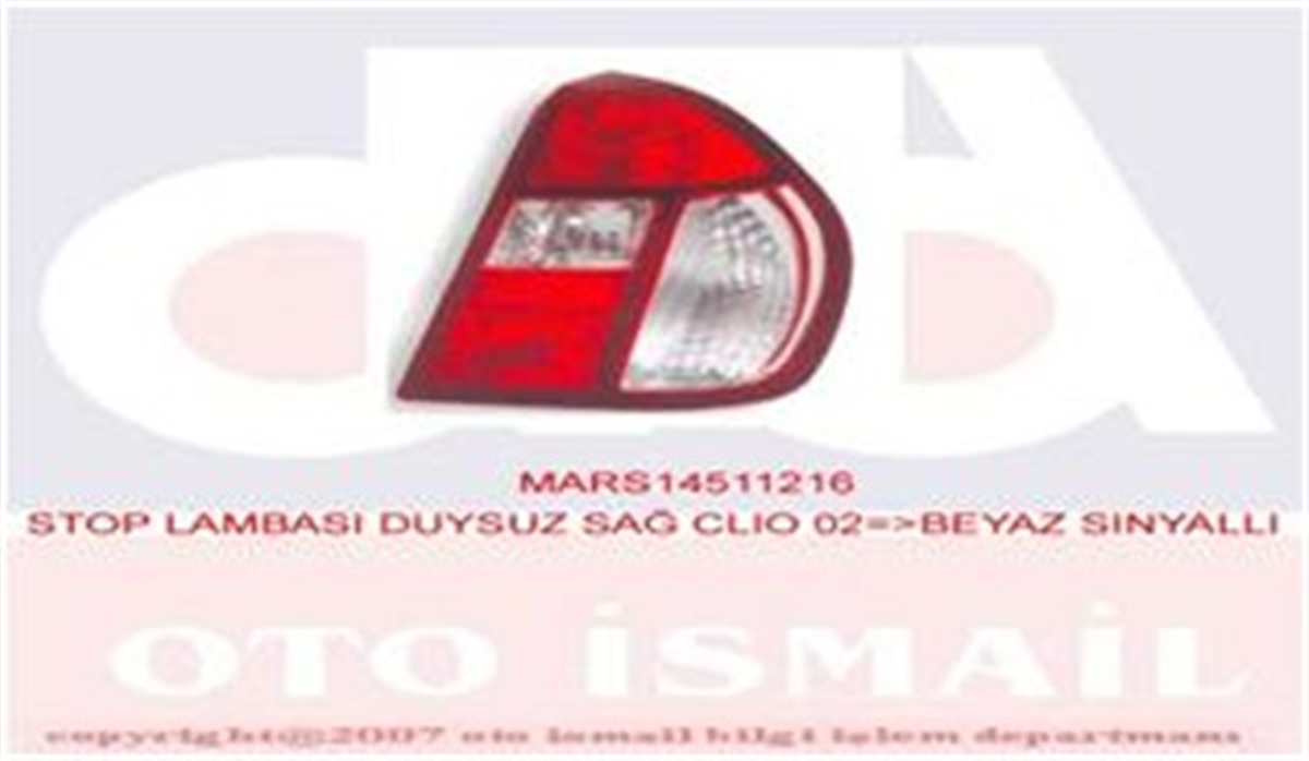 CLIOSTOP LAMBASI DUYSUZ SAĞ CLIO 02 BEYAZ SİNYALLİ MARS 511216MARS-MARS 511216