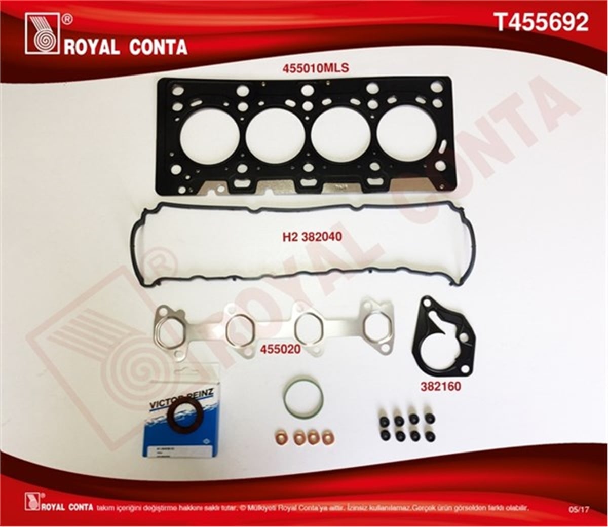 CLIOÜST TAKIM CONTA KEÇELİ-SUBAP LASTİKLİ CLIO III-MEGANE II 1.5 DCI K9K 05 ROYAL T455692ROYALROYAL T455692