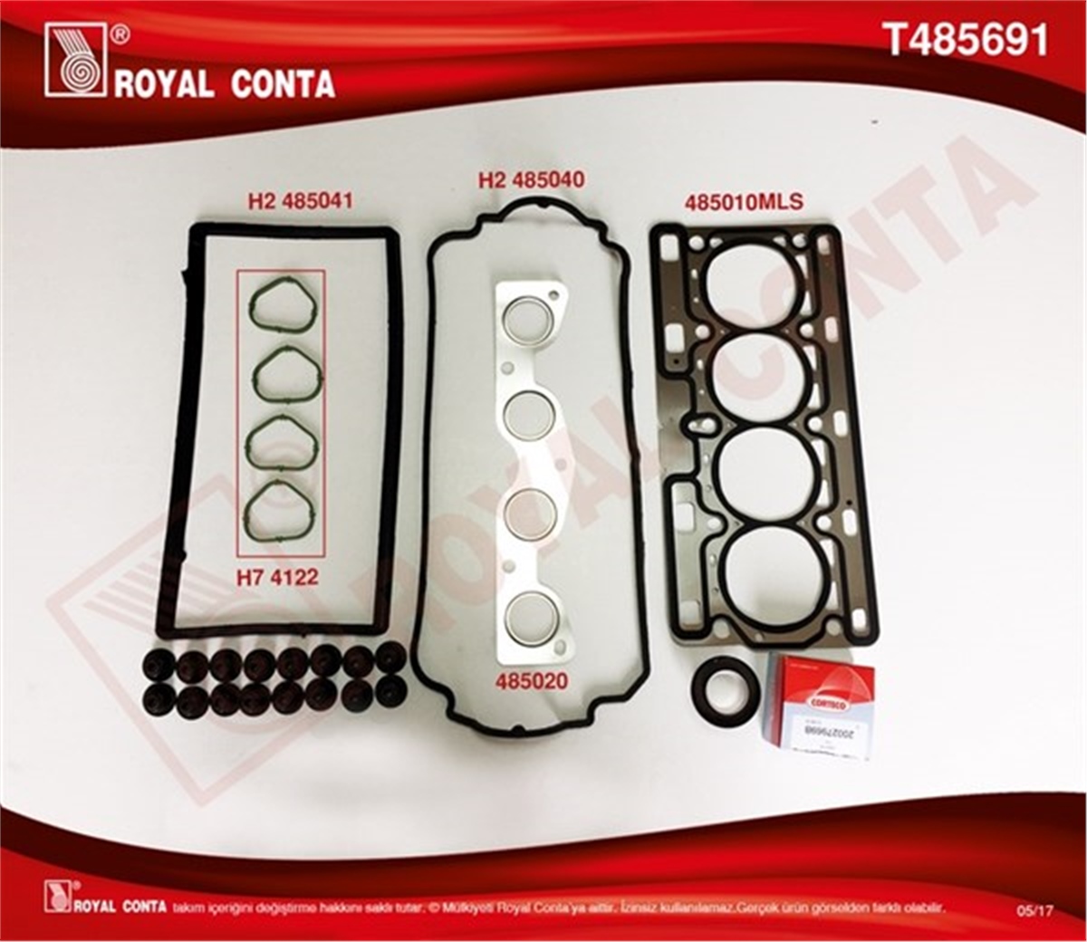 CLIOÜST TAKIM CONTA KEÇELİ SUBAP LASTİK SİLİNDİR KAPAK CONTASI Lİ CLIO II-TWINGO 1.2 16V 75HP 01 D4F MOTOR ROYAL T485691ROYALROYAL T485691