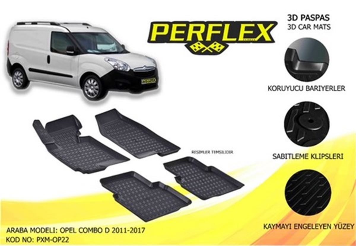 COMBOPASPAS 3D X-MAT HAVUZLU OPEL COMBO D 11 SİYAH PERFLEX PXM-OP22PERFLEXPERFLEX PXM-OP22