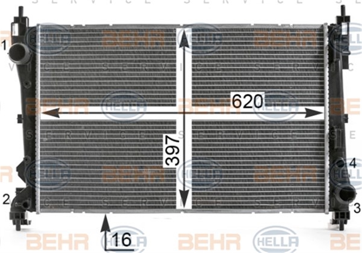 COMBORADYATOR DOBLO 1.4-1.3 DMTJ 10 COMBO 1.3 CDTİ 12 MEKANİK AC -- 620X400X16 D MOTORTEC TMP0392MOTORTECMOTORTEC TMP0392
