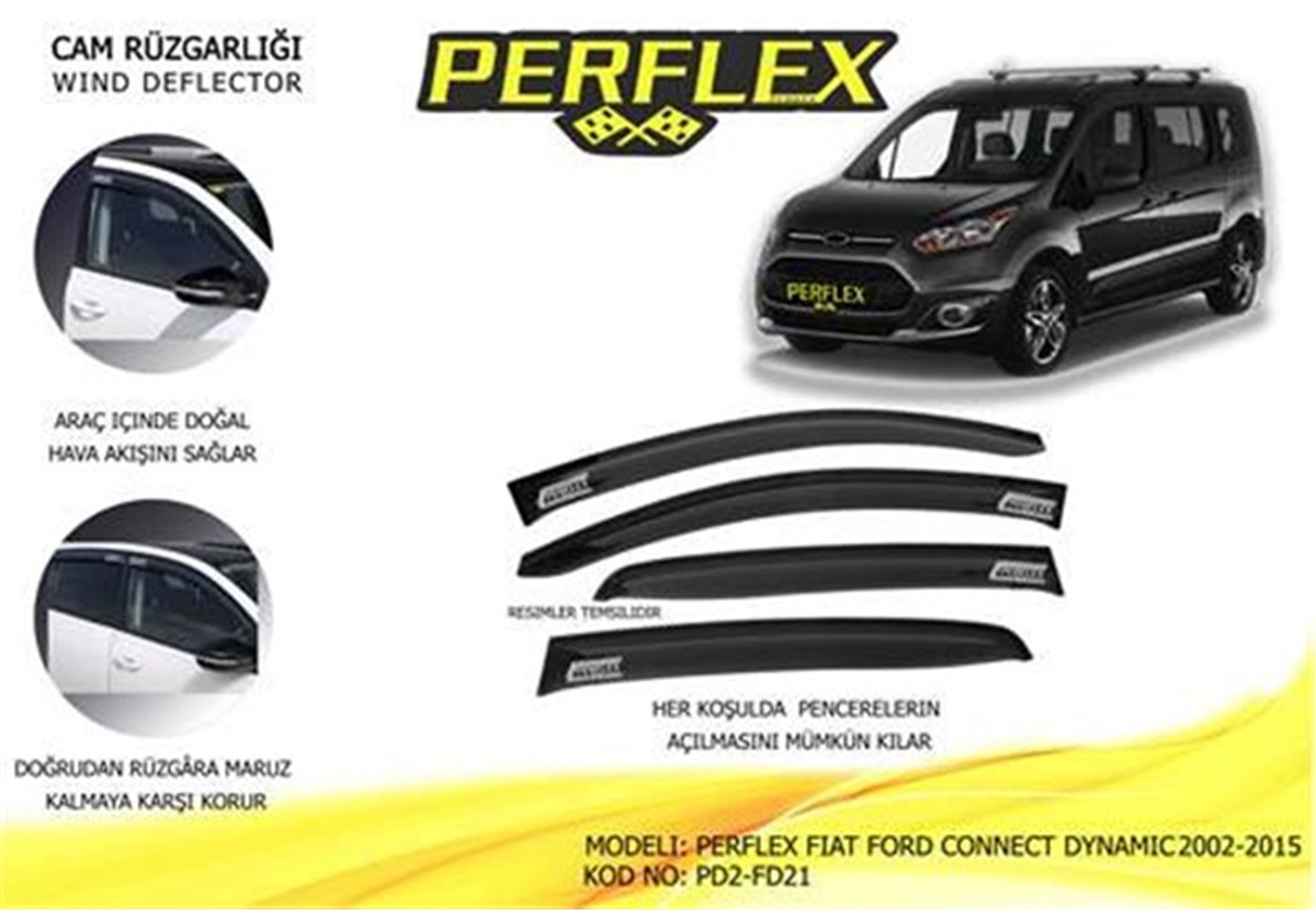 CONNECTCAM RÜZGARLIĞI FORD CONNECT DYNAMIC 2002-2015 2 Lİ PERFLEX PD2-FD21PERFLEXPERFLEX PD2-FD21