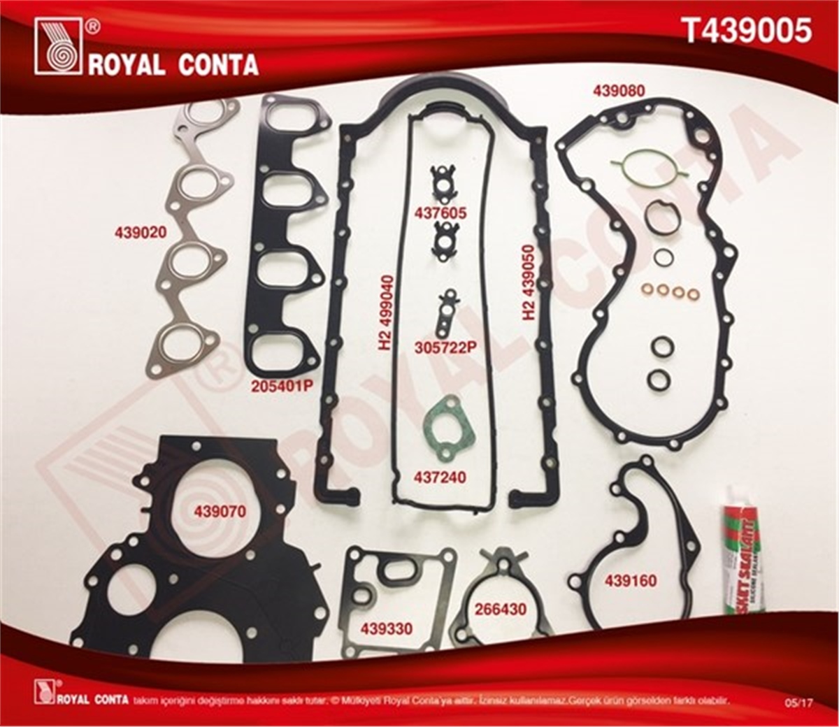 CONNECTMOTOR TAKIM CONTASI SİLİNDİR KAPAK CONTASI-KEÇE-S.LASTİĞİ BULUNMAMAKTADIR TRANSİT CONNECT-TOURNEO CONNECT 1.8Dİ-TDCI ROYAL T439005ROYALROYAL T439005