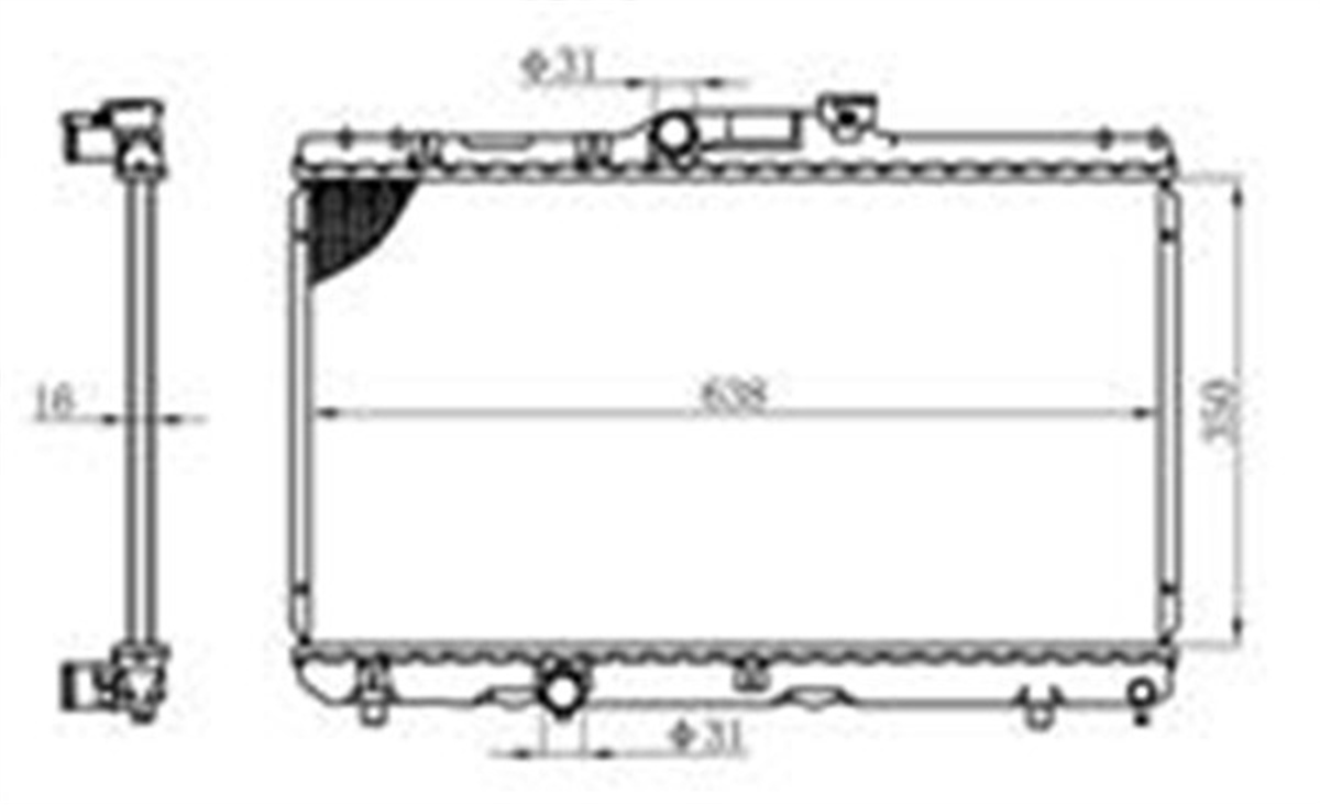 COROLLARADYATOR BRAZİNG COROLLA 92-97 AE 101 AC KLİMASIZ MEK 350X638X16 ORIS BTO057ORISORIS BTO057