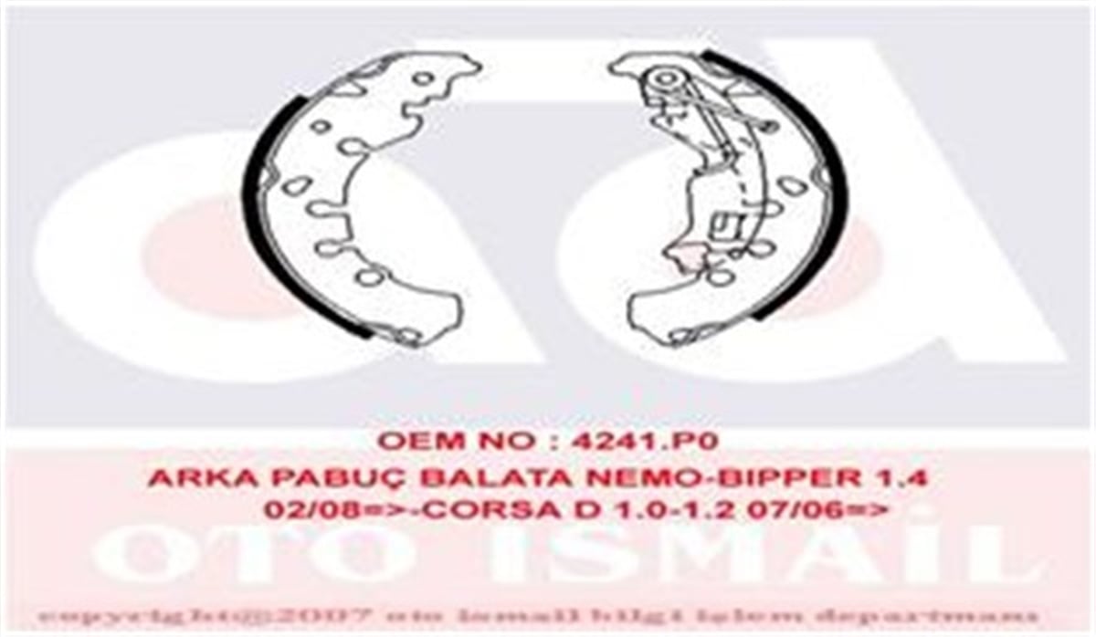 CORSAARKA PABUÇ BALATA FIORINO-BIPPER-NEMO 08 PANDA 09 PUNTO 05 CORSA D 1.0 1.2 06 203X38 GS8739 TRW GS8720TRWTRW GS8720