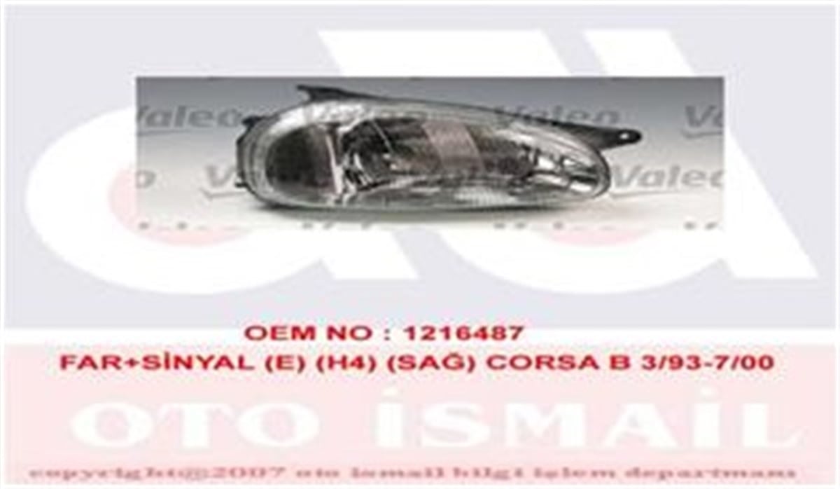 CORSAFAR SİNYAL SAĞ CORSA B 03-93-08-00 ELEKTİRKLİ H4 VALEO 085135VALEOVALEO 085135