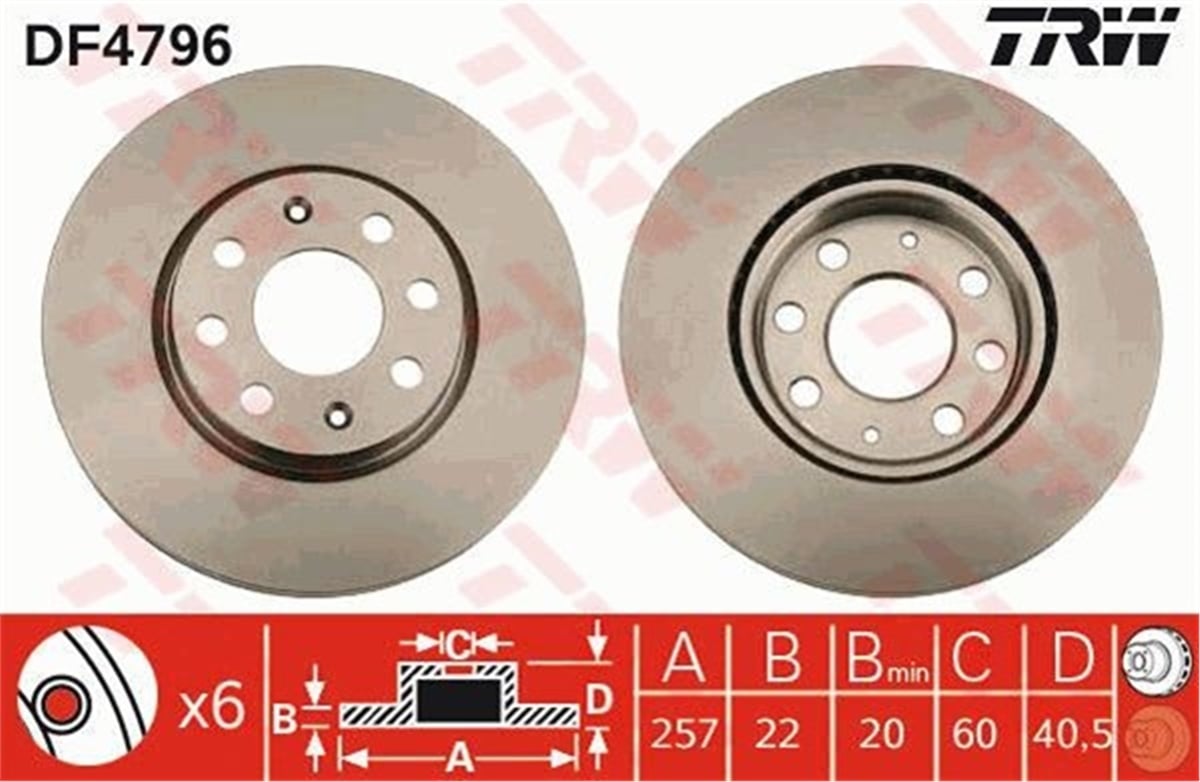 CORSAFREN DİSKİ ÖN TAKIM 14 INCH 569065 OPEL CORSA D CORSA E ADAM 07- Z12XEP B12XEL B12XER Z14XEP B14XEL Z13DTJ B13DTC B13DTE TRW TRW DF4796TRWTRW DF4796