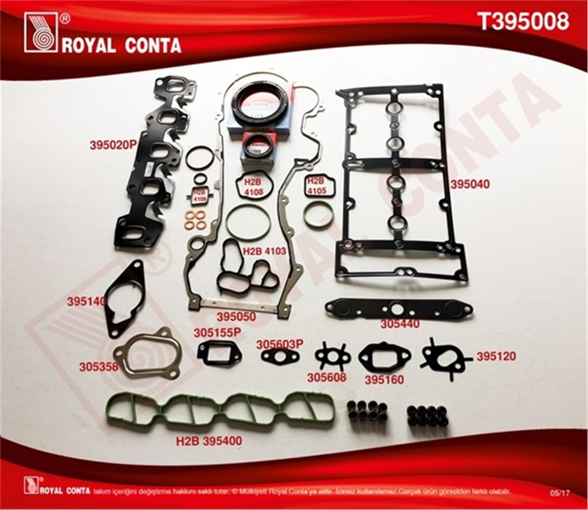 CORSAMOTOR TAKIM CONTA SİLİNDİR KAPAK CONTASI SİZ DOBLO-CORSA-IDEA-PUNTO-PANDA 1.3 JTD ROYAL T395008ROYALROYAL T395008