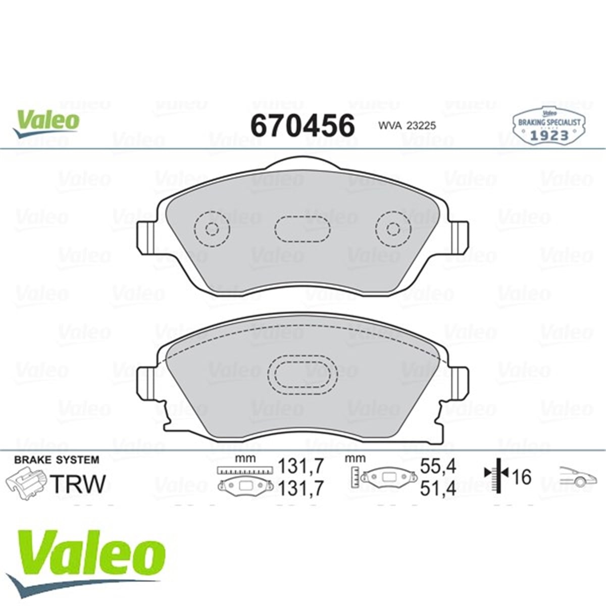 CORSAÖN BALATA COMBO C-CORSA C 1.3-1.7 CDTI 01 MERIVA 03 TIGRA 04 VALEO 670456VALEOVALEO 670456