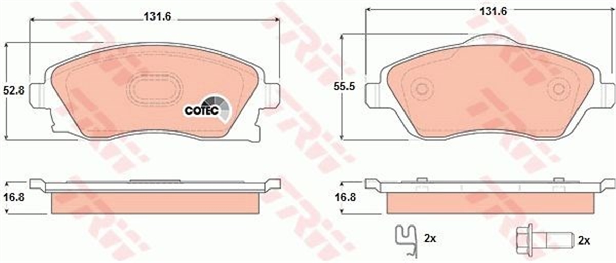 CORSAÖN BALATA COMBO C-CORSA C 1.3-1.7 CDTI 01 MERIVA 03 TIGRA 04 TRW GDB1570TRWTRW GDB1570