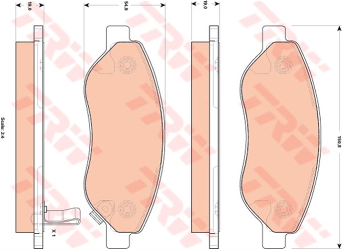 CORSAÖN BALATA CORSA D 1.7 CDTI 06 10 CORSA D 1.4 12 TRW GDB1713TRWTRW GDB1713