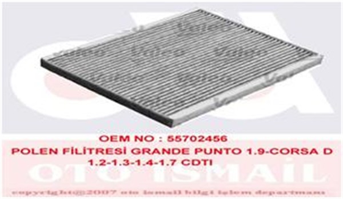 CORSAPOLEN FİLTRESİ CORSA D-PUNTO III-FIORINO-NEMO-MITO 1.3CDTI-1.4-1.6JTD-1.7CDTI KARBONLU VALEO 715553VALEOVALEO 715553