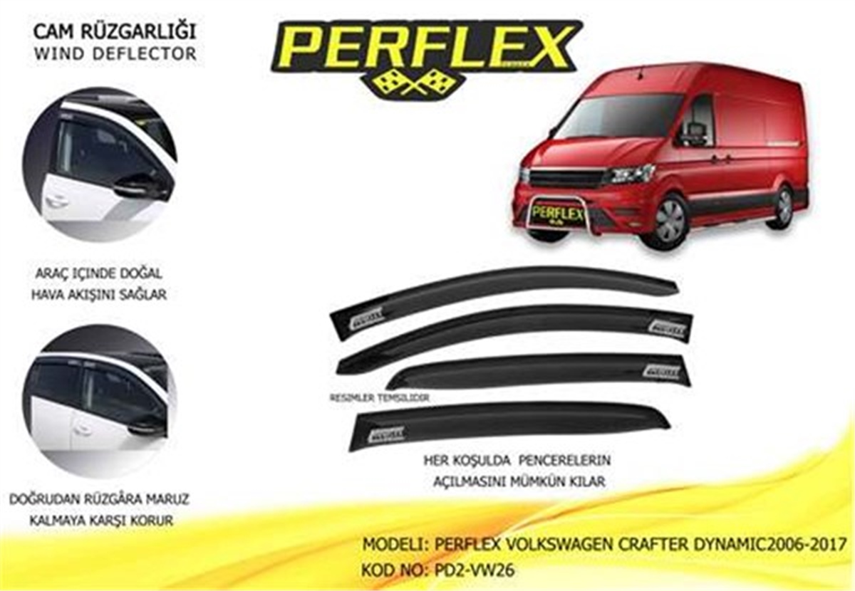 CRAFTERCAM RÜZGARLIĞI VOLKSWAGEN CRAFTER DYNAMIC 2006 2 Lİ PERFLEX PD2-VW26PERFLEXPERFLEX PD2-VW26