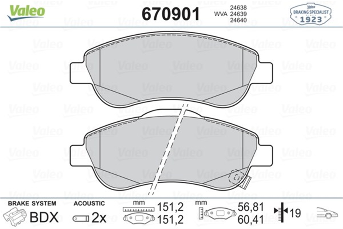 CRVÖN BALATA HONDA CRV III 2.0 07 12 VTEC-2.2 İ CTDİ 07 2.2 İ DTEC 12 1.6 İDTEC 13 GDB3559 VALEO 670901VALEOVALEO 670901