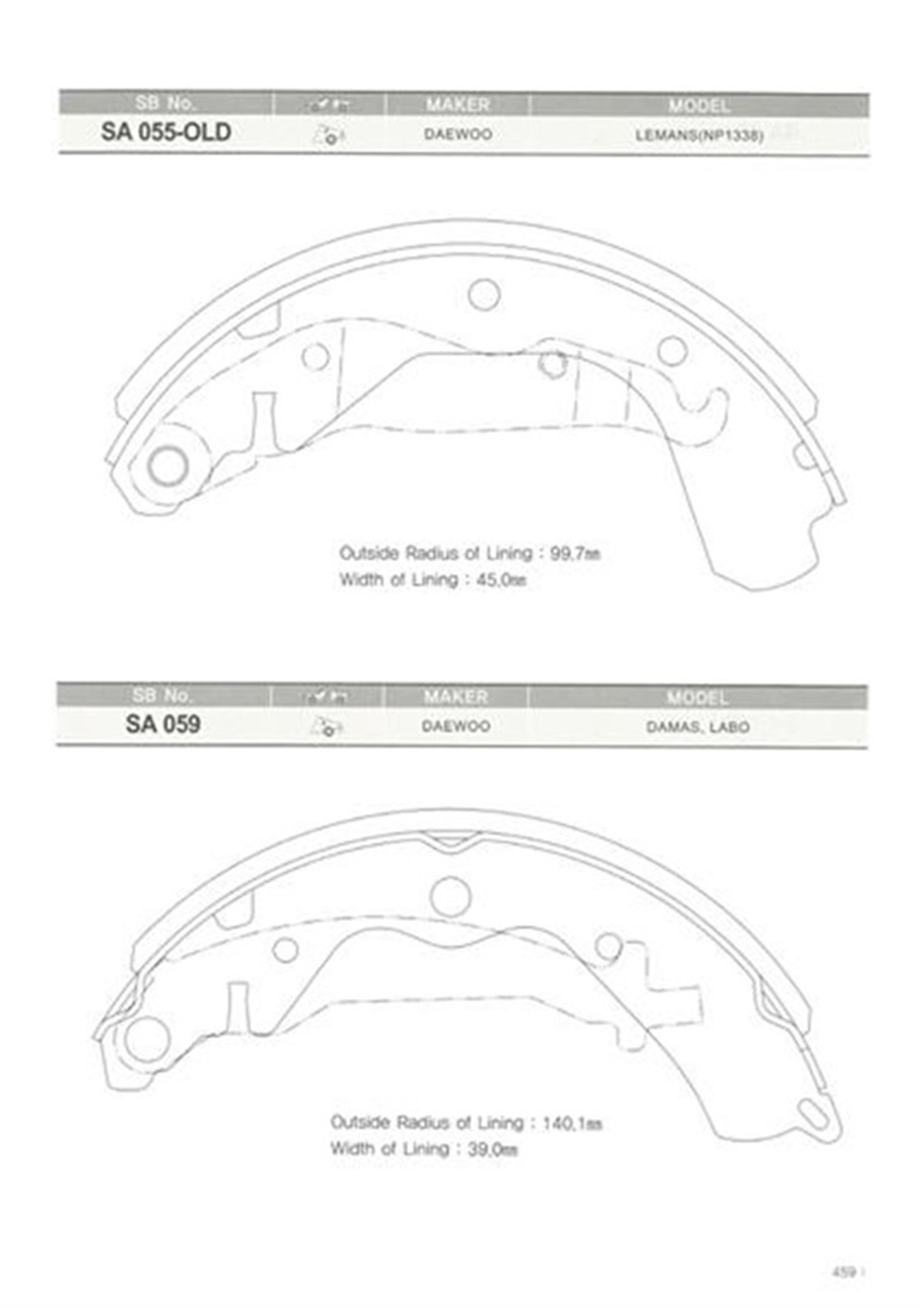 DAEWOOPABUÇ BALATA ARKA KAMPANA DAEWOO DAMAS 95 SANGSIN SA059SANGSINSANGSIN SA059