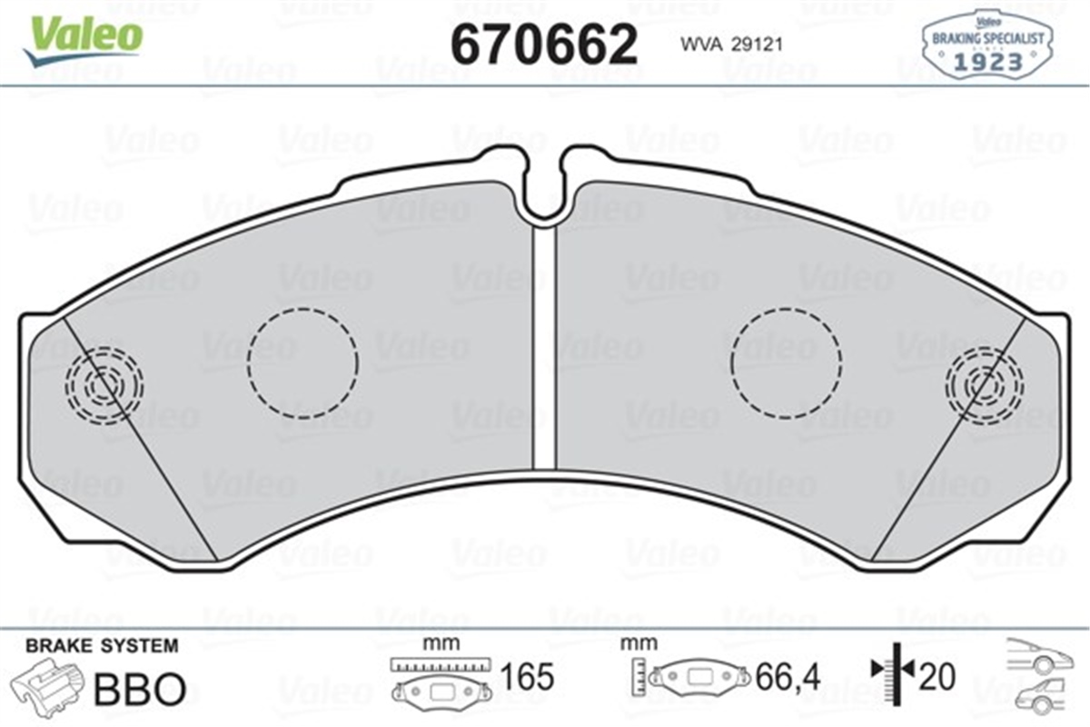 DAILYÖN-ARKA BALATA IVECO DAILY 30.8-35.8- 35.10-35.12-40.10-49.10-49.12-59.10-59.12 99 VALEO 670662VALEOVALEO 670662