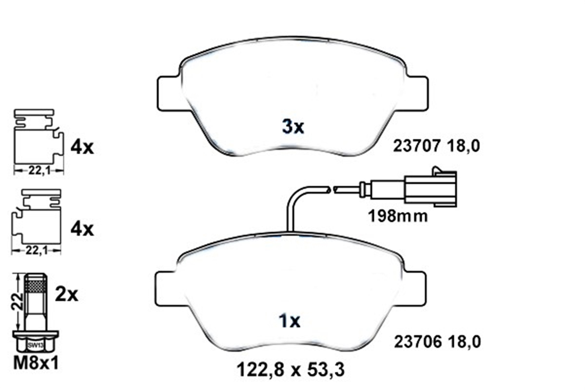 DOBLOÖN BALATA DOBLO 1.3-1.6-1.9 JTD 02 FIORINO 1.3-1.4 MTJ 02-08 FIAT 500 1.4 10.07 SANGSIN SP1873SANGSINSANGSIN SP1873