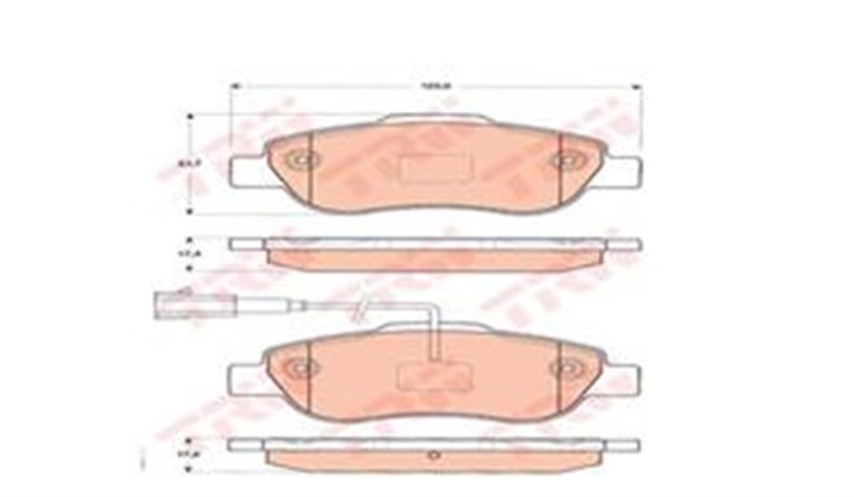 DOBLOÖN BALATA DOBLO 1.3-1.6-1.9 JTD 02 FIORINO 1.3-1.4 MTJ 08 FIAT 500 1.4 07 TRW GDB1746TRWTRW GDB1746