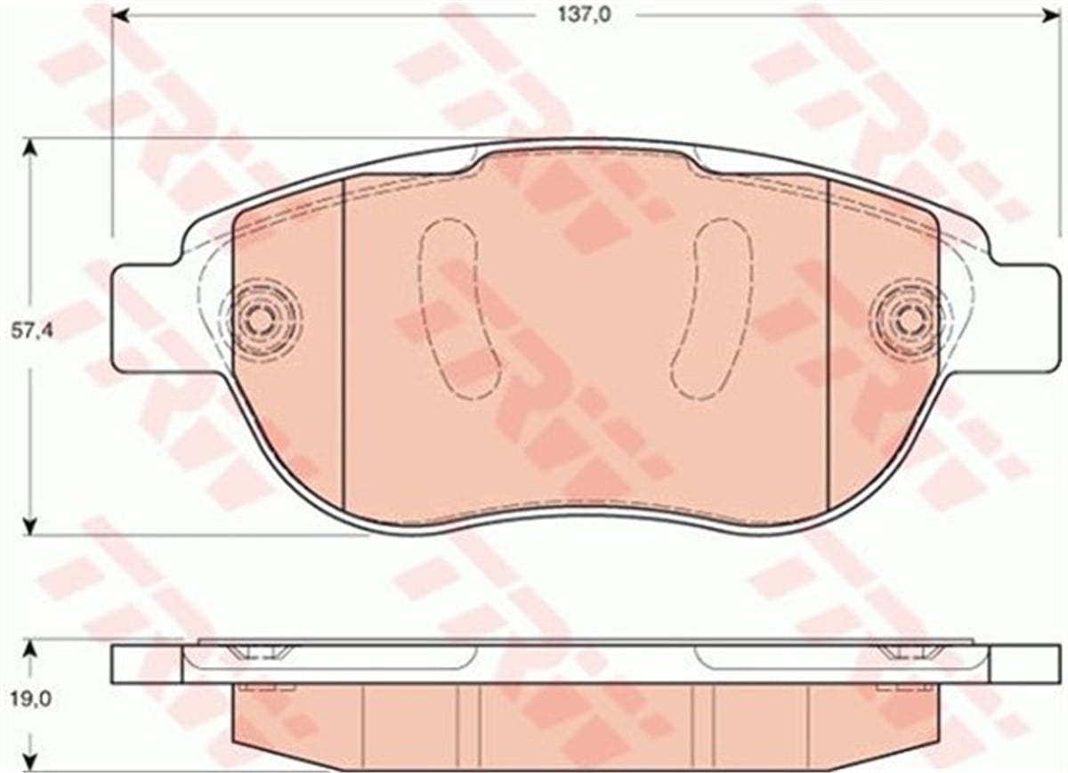 DOBLOÖN BALATA P207 02-06 P307 08-00 DOBLO 01 PART 04-03 BERLINGO 10-00 C3 03-02 C4 11-04 XSARA 00 TRW GDB1669TRWTRW GDB1669