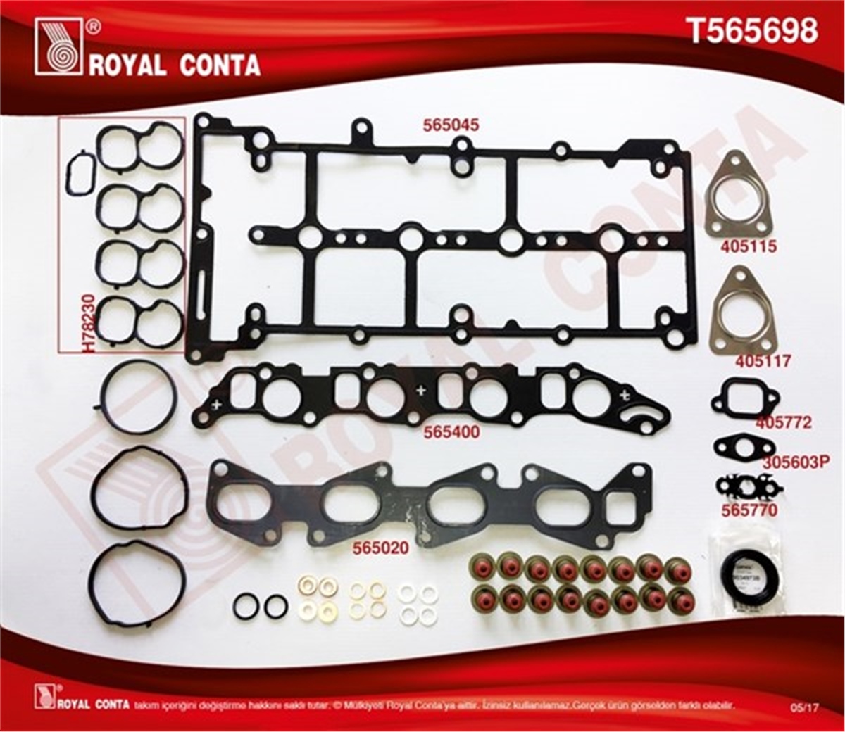 DOBLOÜST TAKIM CONTASI CORTECO KEÇELİ REINZ SUBAP LASTİK SİLİNDİR KAPAK CONTASI SİZ DOBLO-LINEA-BRAVO II 1.6 DMTJ ROYAL T565698ROYALROYAL T565698