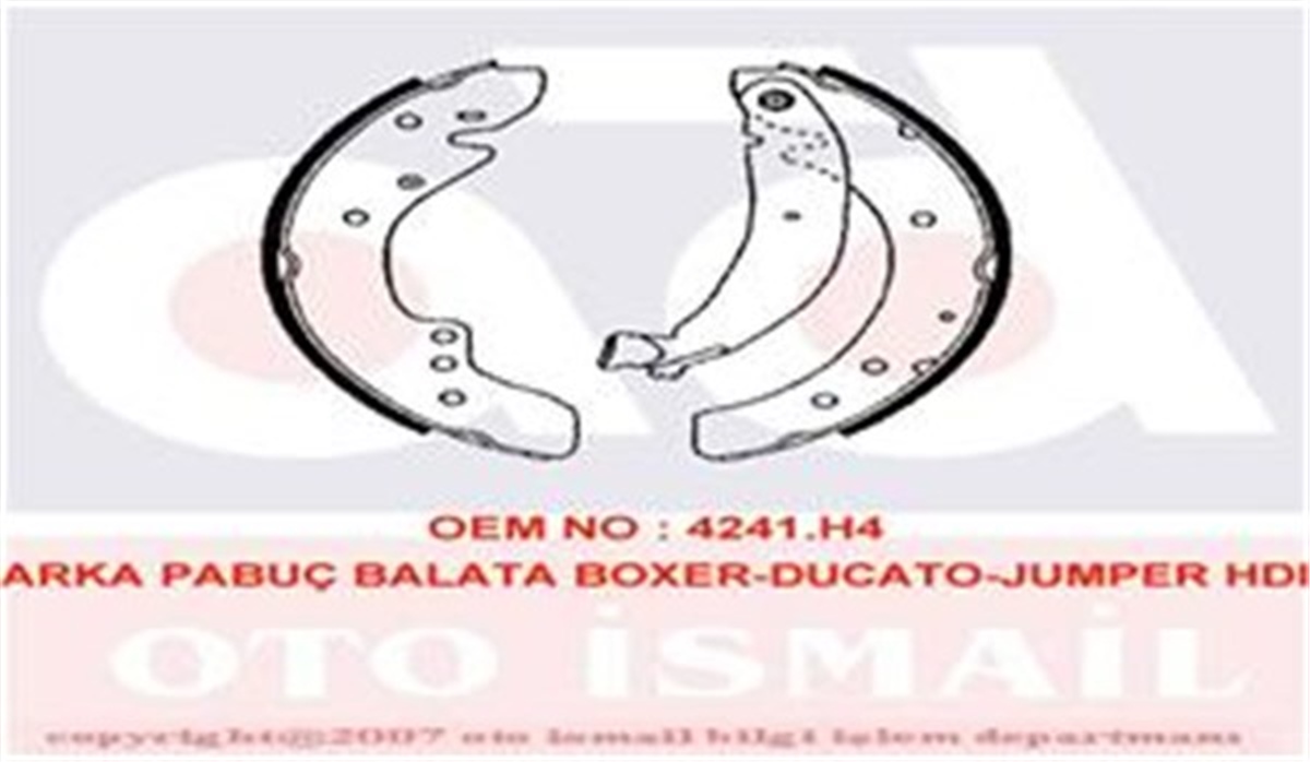 DUCATOARKA PABUÇ BALATA BOXER 94-4.02 DUCATO 94-2.02 JUMPER 94-2.02 1400KG 254X57 RIW P5400RIWRIW P5400