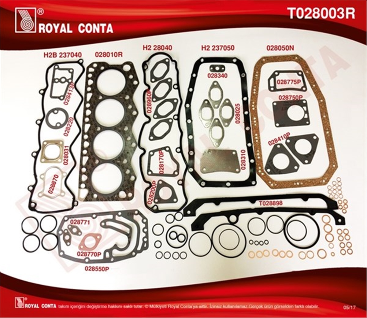 DUCATOMOTOR TAKIM CONTA MASTER-DUCATO-BOXER 2.8 JTD ROYAL T028003RROYALROYAL T028003R