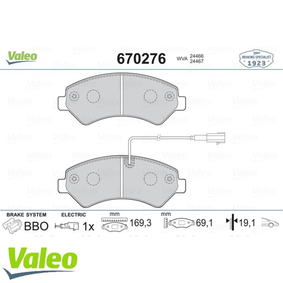 DUCATOÖN BALATA BOXER 2.2-3.0 HDI 4 06 11 DUCATO MTJ 07.06 11 JUMPER 2.2-3.0 HDI 4.06 11 VALEO 670276VALEOVALEO 670276
