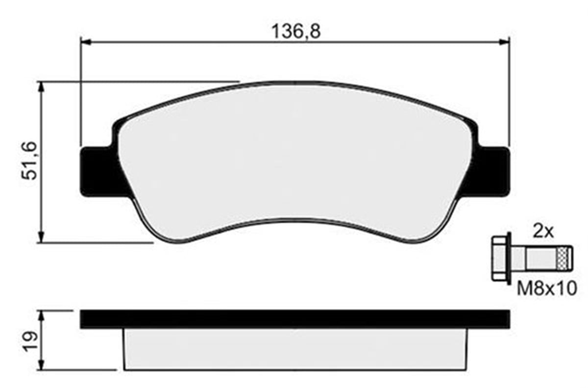 DUCATOÖN BALATA P206-P207-P307-PARTNER-BERLINGO-C2-C3-C4-XSARA YM 03 ARKA DİSK BALATA DUCATO-BOXER 07 PSA 1614005880PSAPSA 1614005880