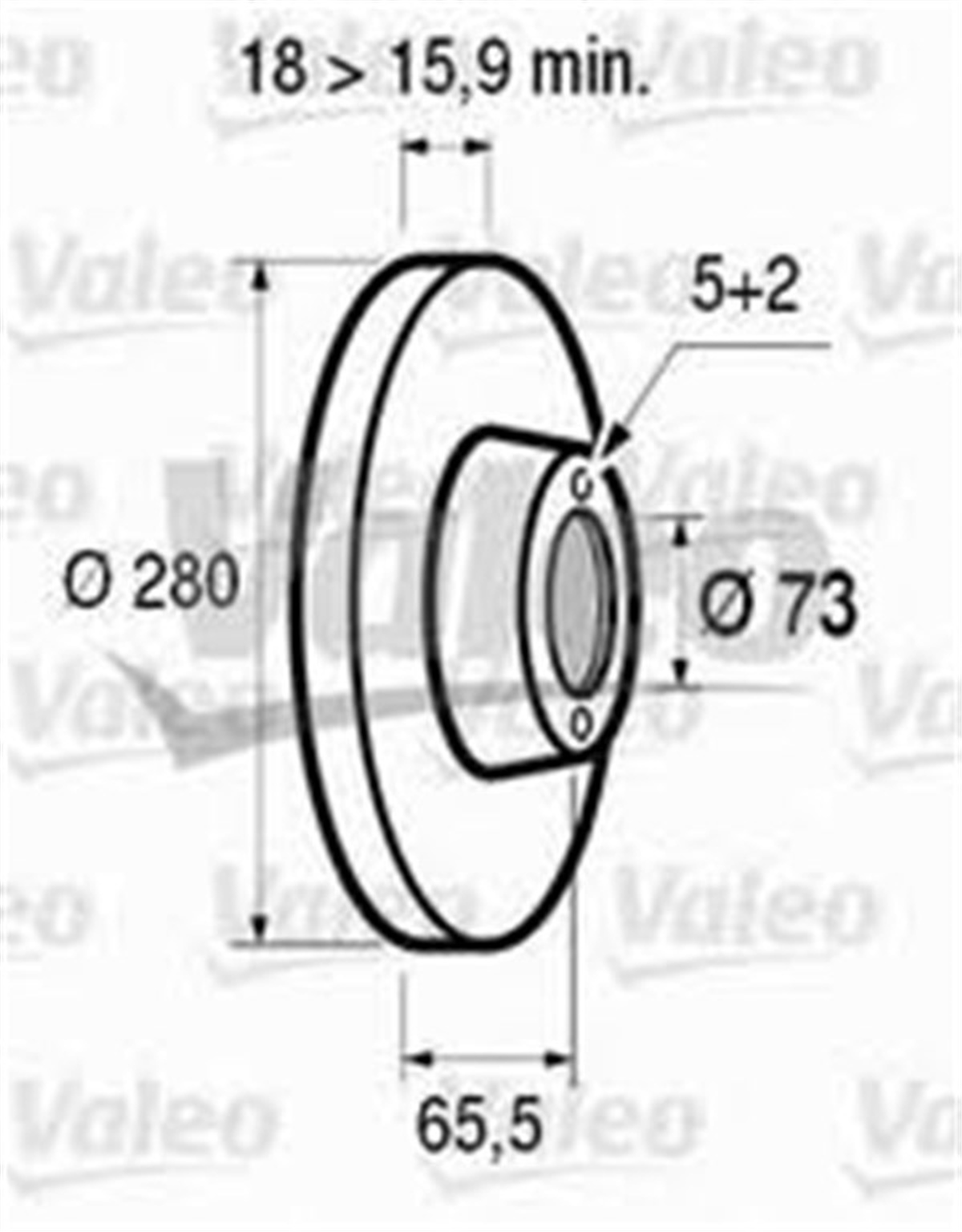 DUCATOÖN FREN AYNASI BOXER 96-02 DUCATO 90-02 280X65.5X5D VALEO 186417VALEOVALEO 186417
