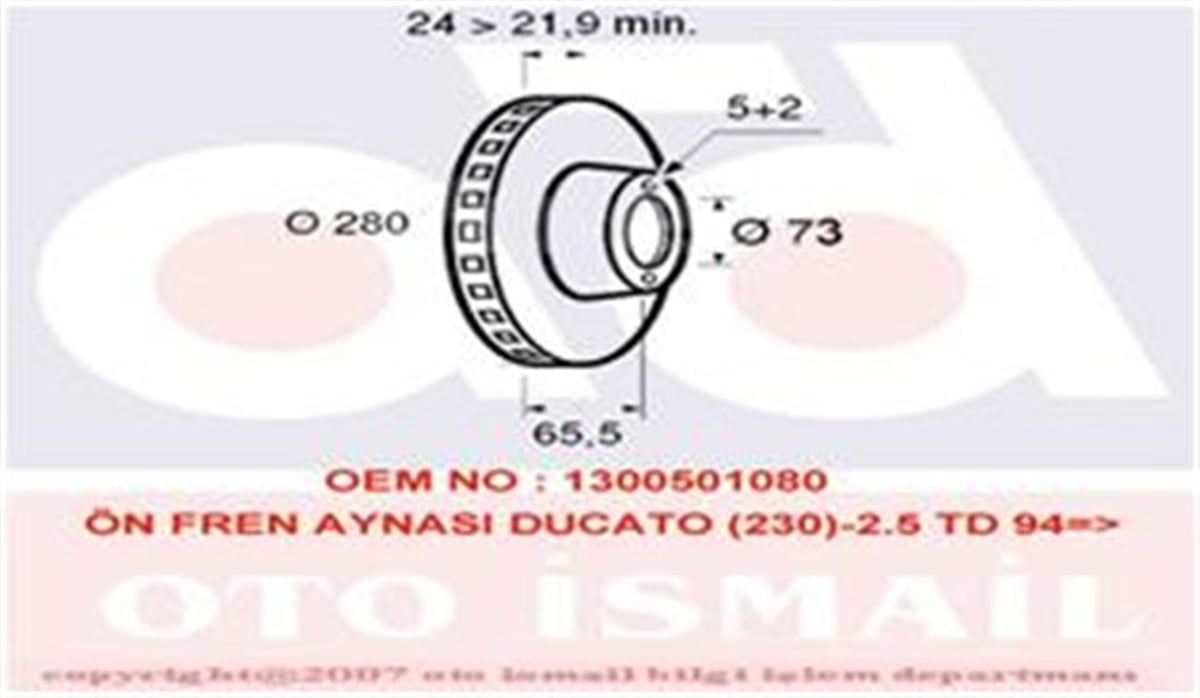 DUCATOÖN FREN AYNASI BOXER I-II 94 JUMPER I-II 94 DUCATO I-II 94 280X24X5DLXHAVALI VALEO 186418VALEOVALEO 186418