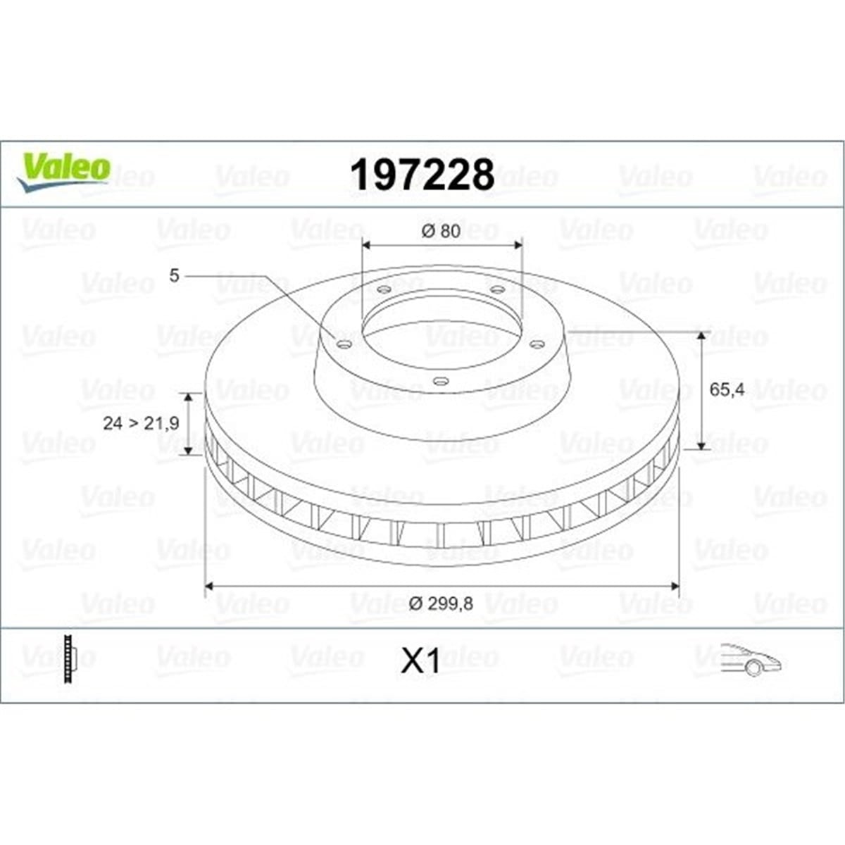 DUCATOÖN FREN AYNASI DUCATO 94 BOXER 94 JUMPER 94 300X24X5DLXHAVALI 18Q ADET FİYATI VALEO 197228VALEOVALEO 197228