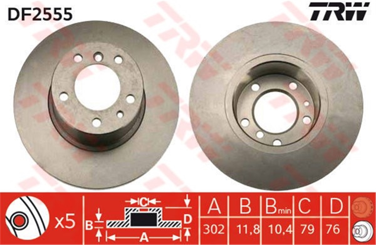 E34ÖN FREN AYNASI BMW E34 518 520 524 TD 525 TDS 89-95 E34 TOURİNG 93-97 DF2555 302-5 DL TRW DF2555TRWTRW DF2555