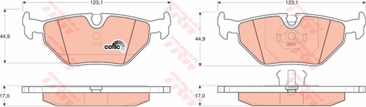 E36ARKA BALATA BMW E36 316-318-320-323-325-328-Z3-E32-E34- E36 M3- E34 M5 TRW GDB917TRWTRW GDB917