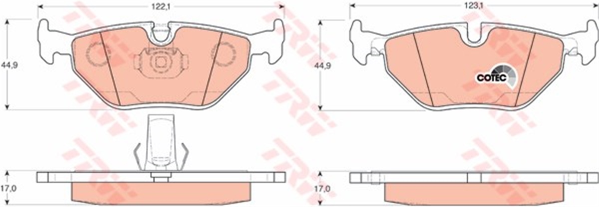 E39ARKA BALATA BMW E39 550İ 523İ 535İ 540İ 520D 525TDS 530D 96-6.03 TRW GDB1265TRWTRW GDB1265