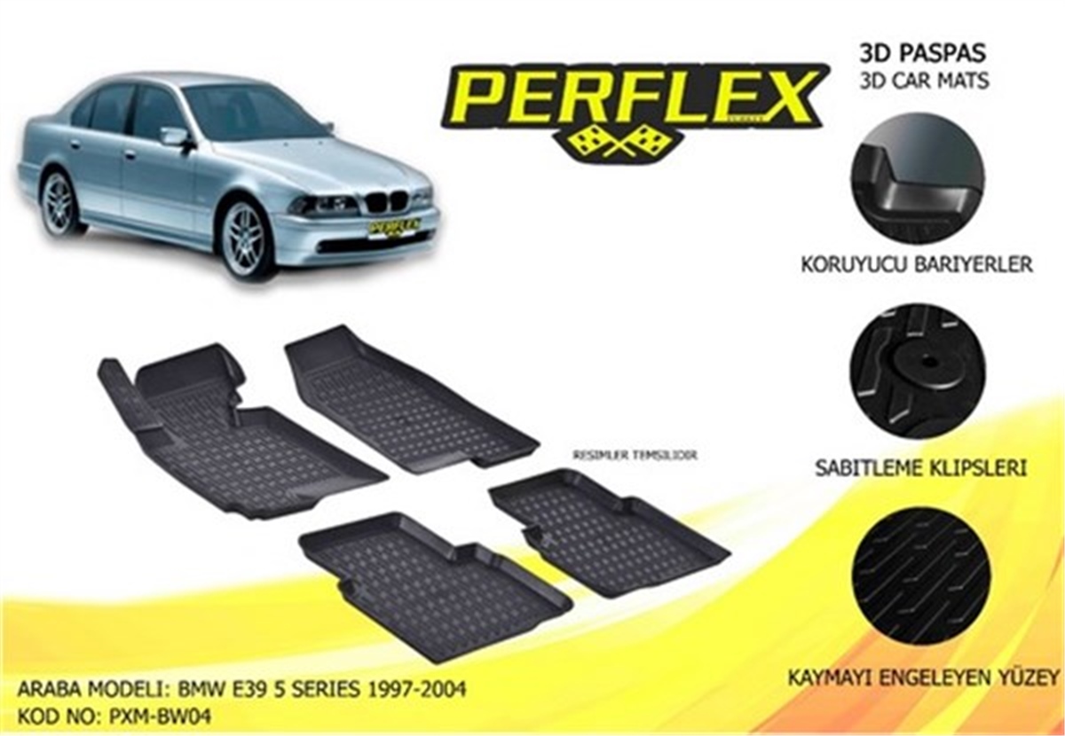 E39PASPAS 3D X-MAT HAVUZLU BMW E39 5 SERİSİ 97-04 SİYAH PERFLEX PXM-BW04PERFLEXPERFLEX PXM-BW04