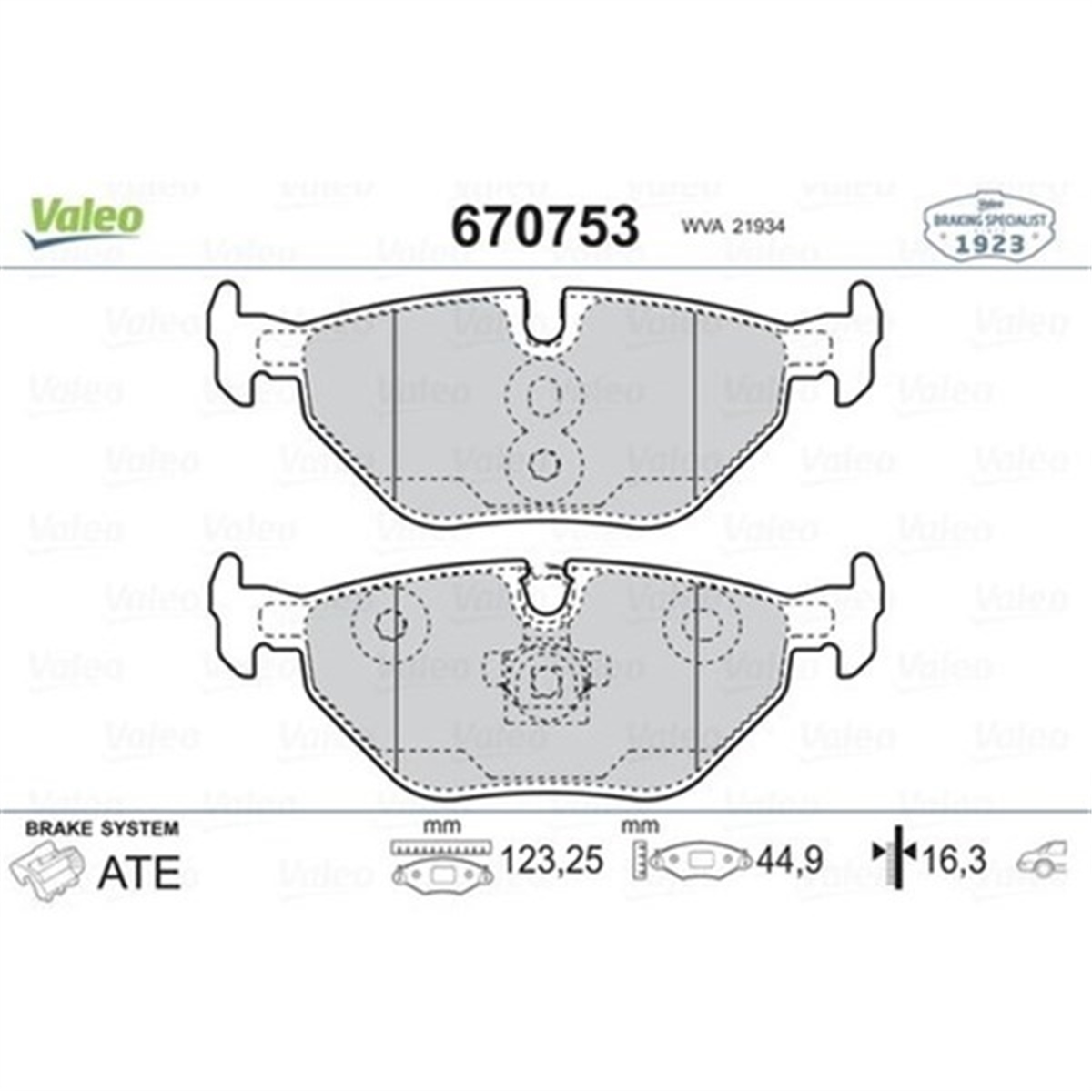 E46ARKA BALATA BMW E46 320İ-323İ-328İ VALEO 670753VALEOVALEO 670753