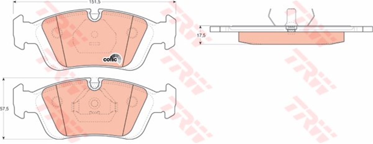 E46ÖN BALATA BMW E36 316-318-320-323-325-328- 92-00 E46 01-05 Z3 95-03 Z4 03 TRW GDB1100TRWTRW GDB1100
