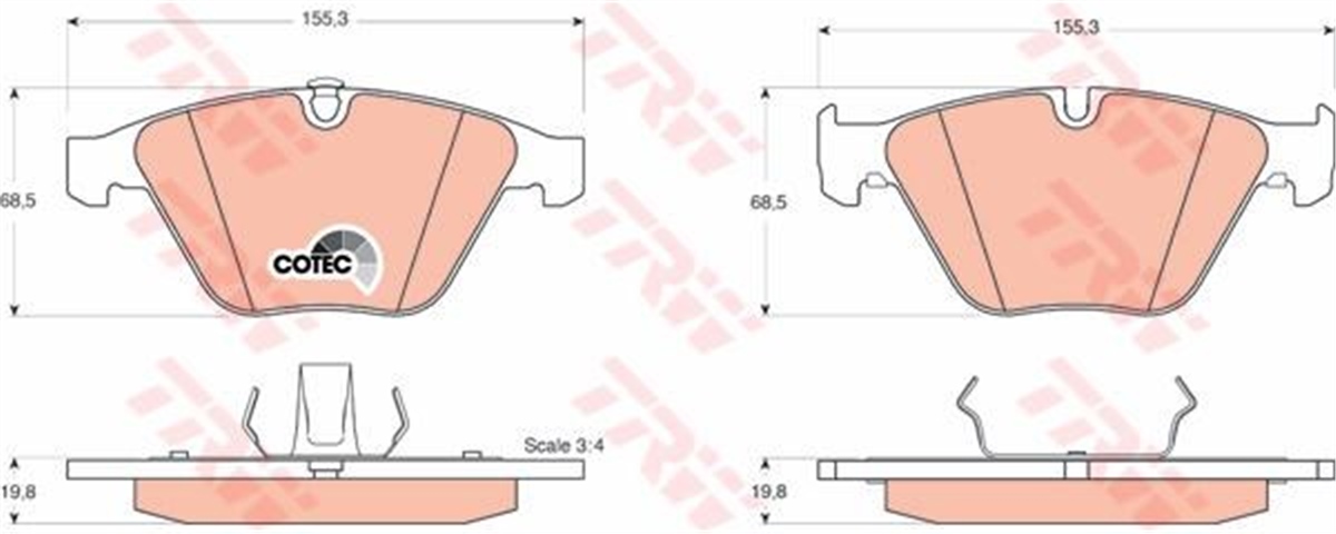 E90ÖN BALATA BMW E90 E91 E92 3 SERİSİ 05 E60 E61 5 SERİSİ 03 E63 E64 E65 E66 E67 E84 E89 Z4 09 TRW GDB1498TRWTRW GDB1498