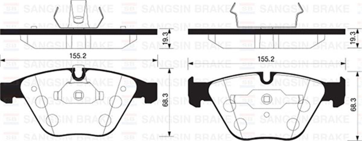 E90ÖN BALATA BMW E90 E91 E92 3 SERİSİ 05 E60 E61 5 SERİSİ 03 E63-E64-E65-E66-E67-E84 09 GDB1498 SANGSIN SP2163SANGSINSANGSIN SP2163