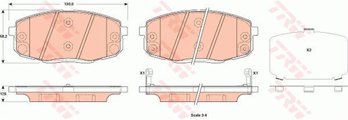 ERAÖN BALATA KIA CEED 07 CERATO II SEDAN TD 2.0 09 HYUNDAI İ30 07-12 İX35 1.6 10 TRW GDB3523TRWTRW GDB3523